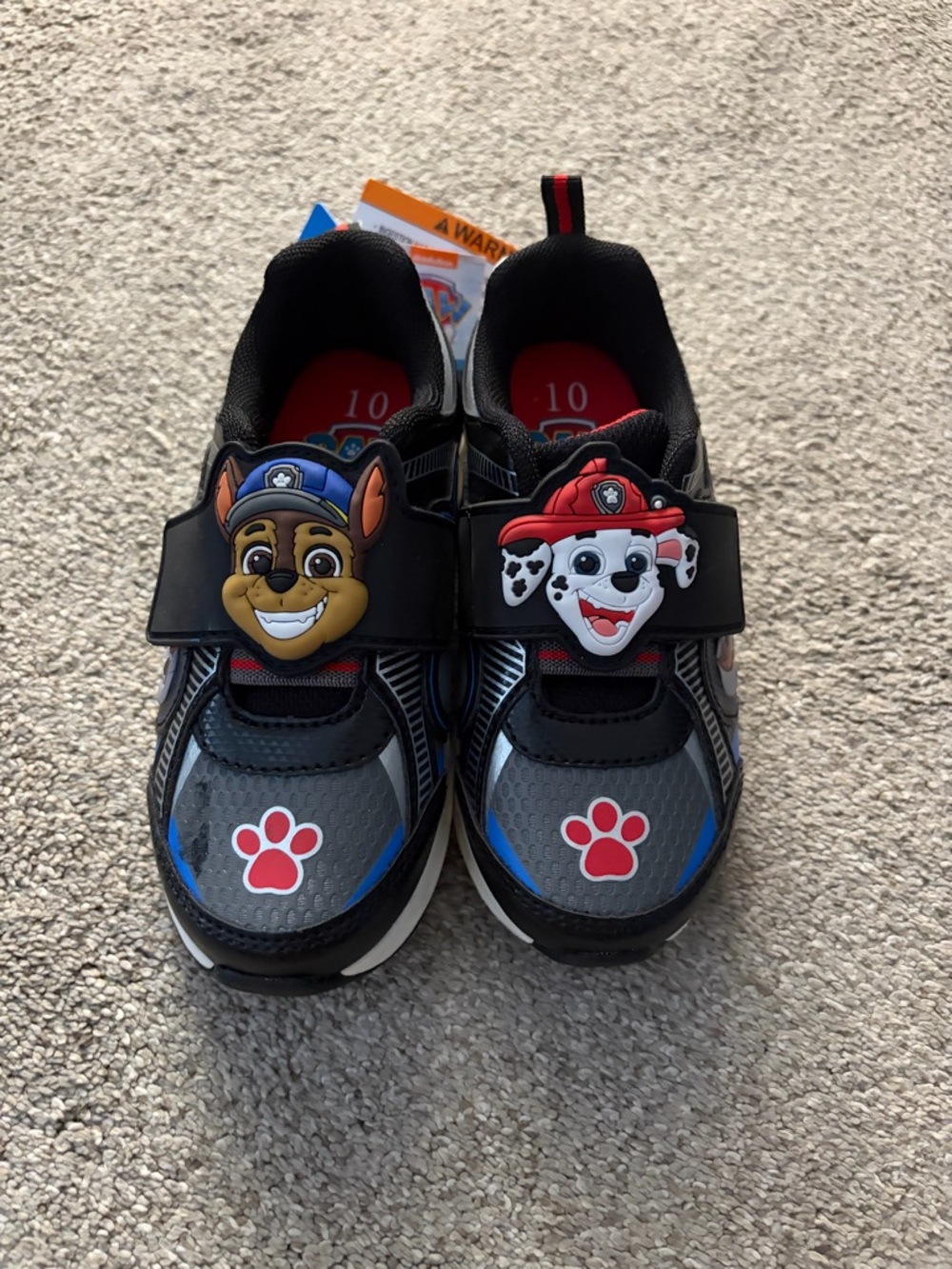 Paw Patrol Boys Light-Up Sneakers with Character Emblems - Black/Red/Blue